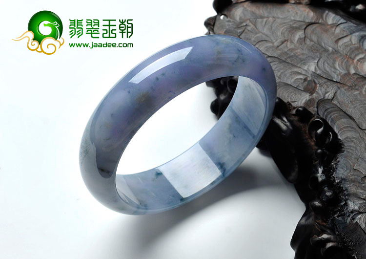 糯冰种紫罗兰飘花缅甸翡翠手镯（58.3mm）