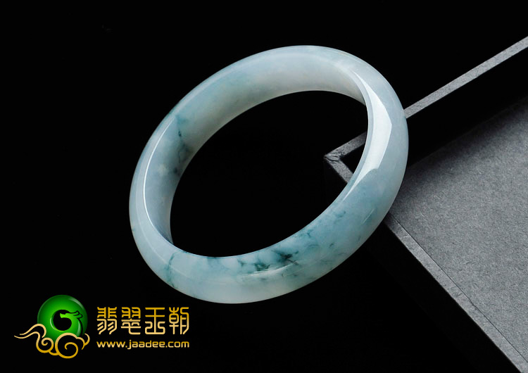 冰种飘花缅甸翡翠手镯（55.3mm）