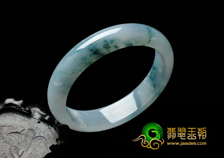 冰种飘花缅甸翡翠手镯（55.3mm）