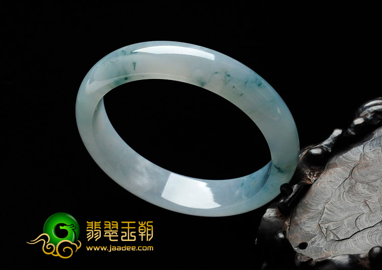 冰种飘花缅甸翡翠手镯（55.3mm）