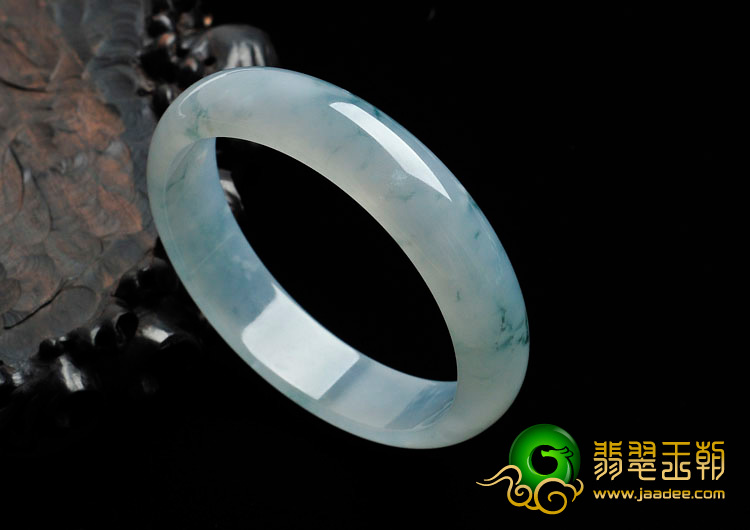 冰种飘花缅甸翡翠手镯（59.5mm）