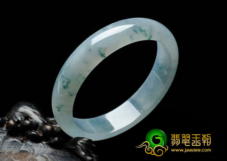 冰种飘花缅甸翡翠手镯（59.5mm）