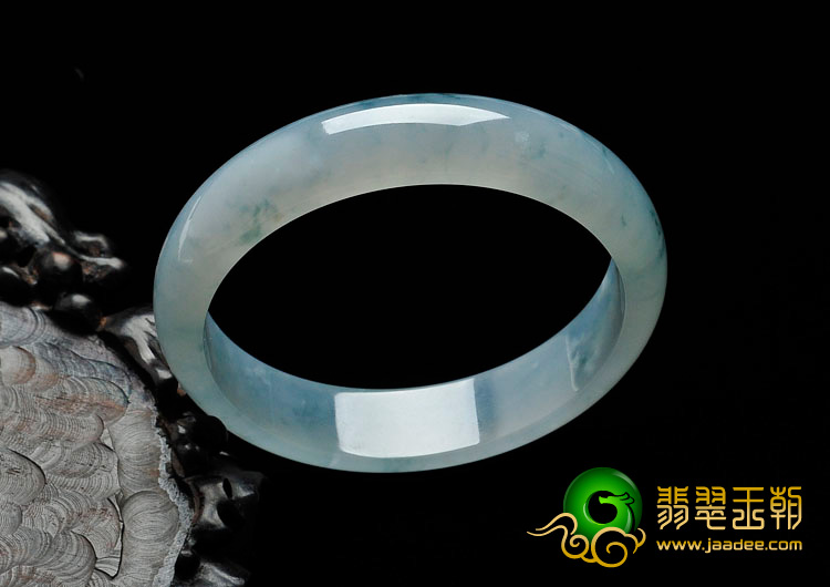 冰种飘花缅甸翡翠手镯（59.5mm）