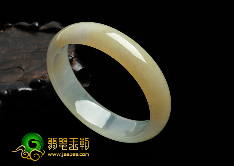 冰种黄翡缅甸翡翠手镯（56.6mm）