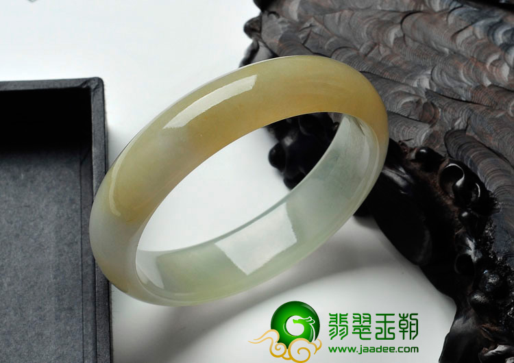 冰种黄翡缅甸翡翠手镯（56.6mm）