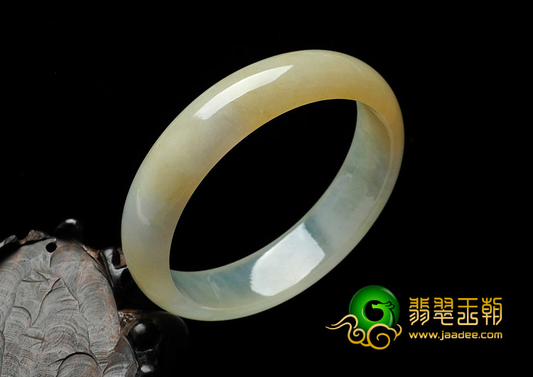 冰种黄翡缅甸翡翠手镯（56.6mm）