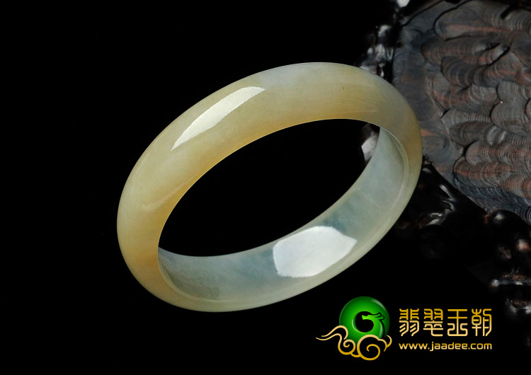 冰种黄翡缅甸翡翠手镯（56.6mm）