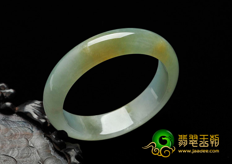 冰种黄翡晴水缅甸翡翠手镯（51.8mm）