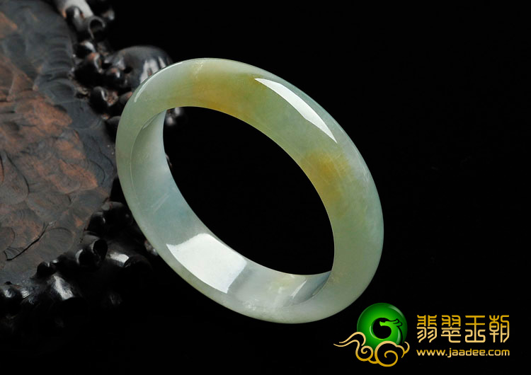 冰种黄翡晴水缅甸翡翠手镯（51.8mm）