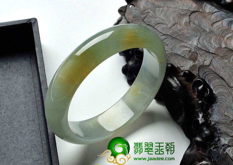 冰种黄翡晴水缅甸翡翠手镯（51.8mm）