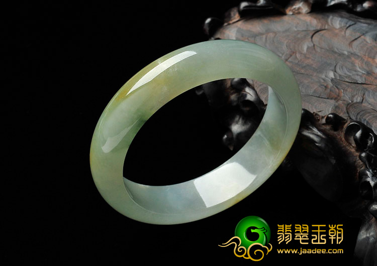 冰种黄翡晴水缅甸翡翠手镯（51.8mm）