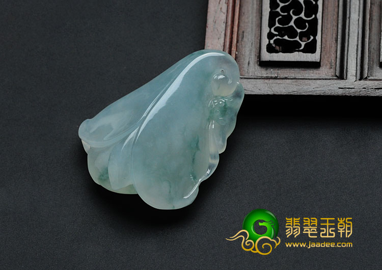 糯冰种飘花缅甸翡翠玉兰花挂件