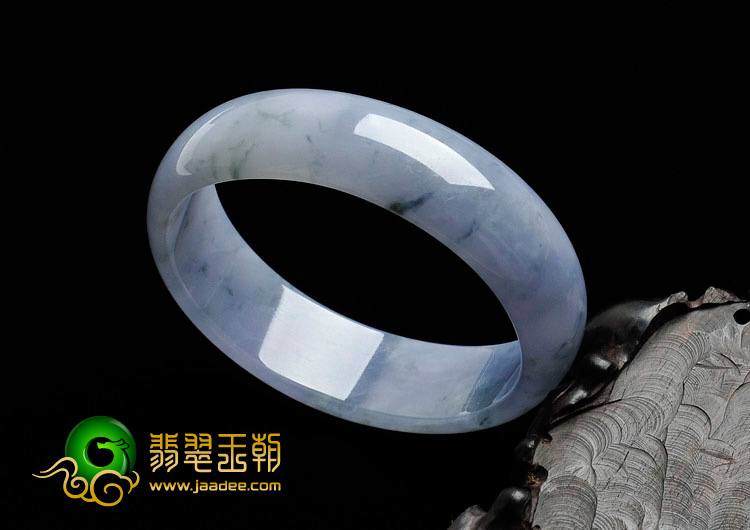 冰种紫罗兰飘花缅甸翡翠贵妃镯（53.2mm-46.9mm）