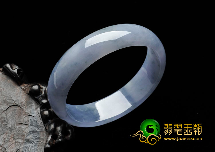 冰种紫罗兰飘花缅甸翡翠贵妃镯（53.2mm-46.9mm）