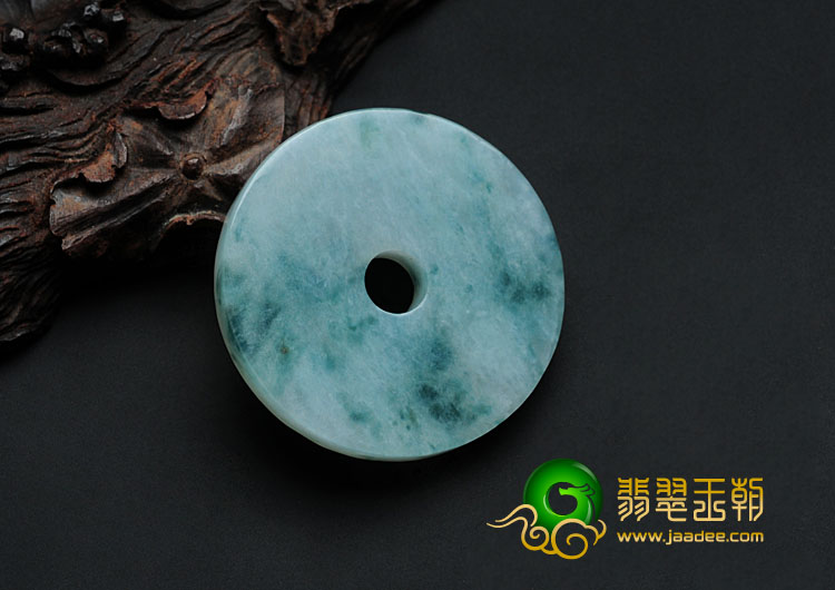 糯冰种飘花缅甸翡翠平安扣挂件