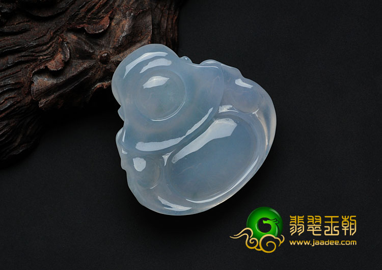 糯冰种略飘花缅甸翡翠玉佛挂件