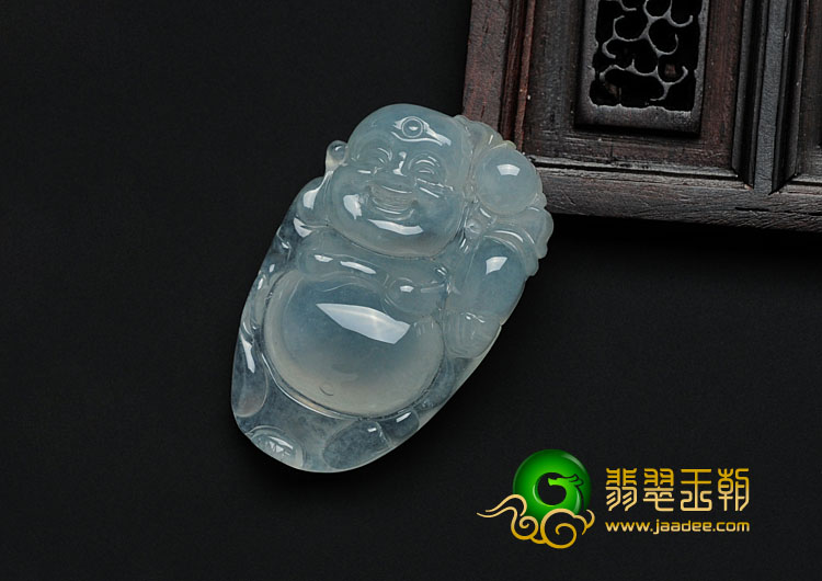 冰种缅甸翡翠逍遥佛挂件