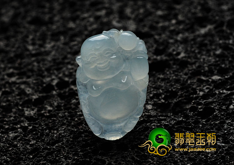 冰种缅甸翡翠逍遥佛挂件