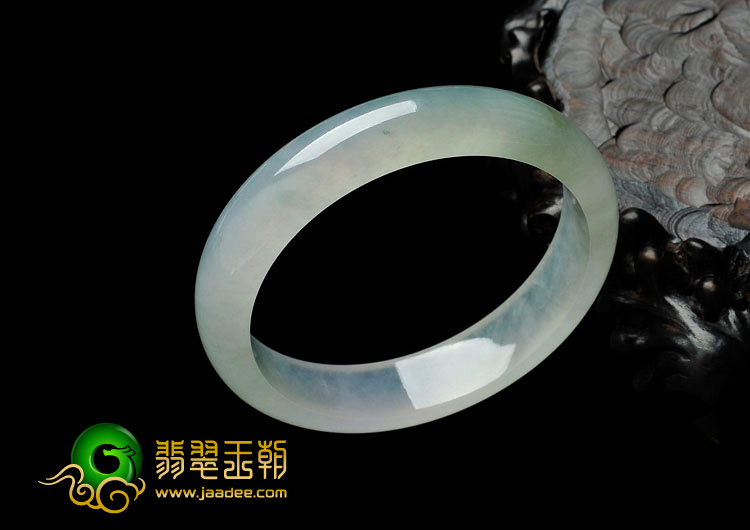 冰种晴水淡紫罗兰缅甸翡翠手镯（56.6mm）