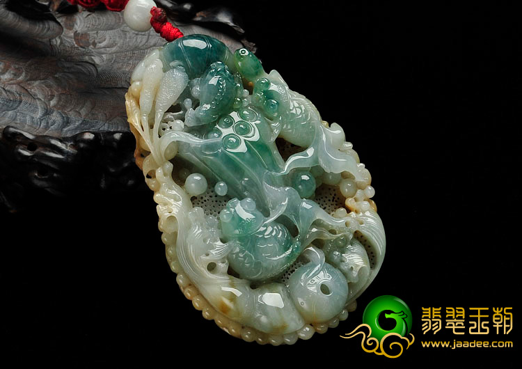 糯冰种三彩缅甸翡翠金玉满堂手玩件