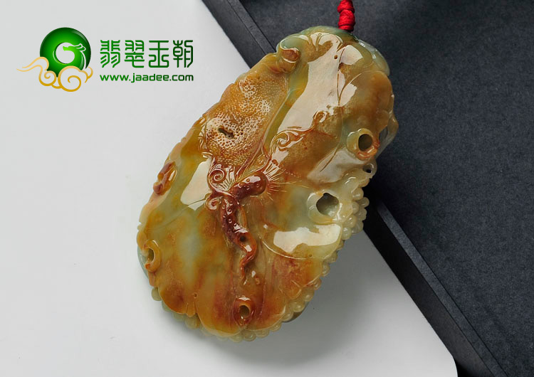 糯冰种三彩缅甸翡翠金玉满堂手玩件