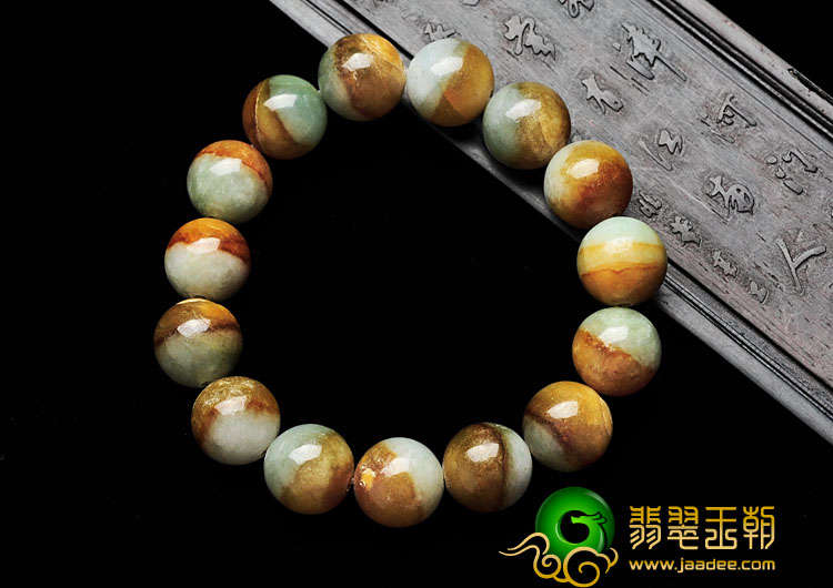 细糯种黄翡晴水缅甸翡翠猫眼状手链（一批走）
