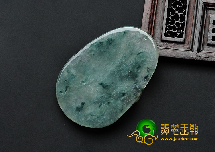 冰种飘花缅甸翡翠大展宏图挂件