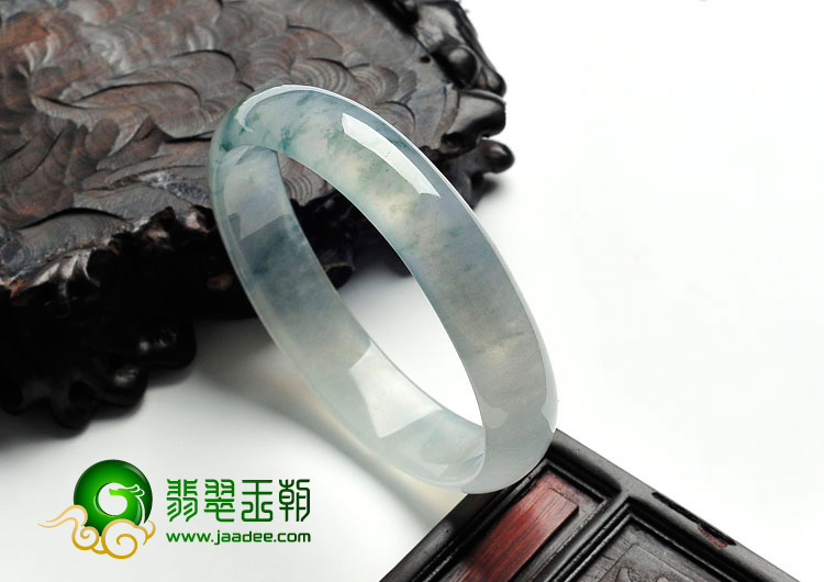 冰种淡紫罗兰飘花缅甸翡翠贵妃镯（54.5mm-48mm）