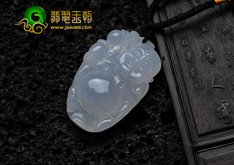 冰种缅甸翡翠逍遥佛挂件