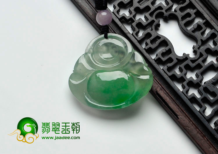 冰种飘翠缅甸翡翠玉佛挂件