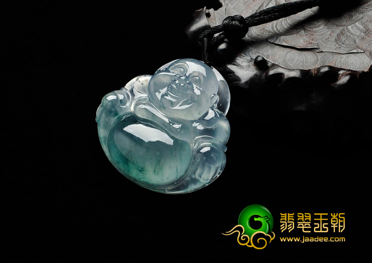 冰玻种飘花缅甸翡翠玉佛挂件