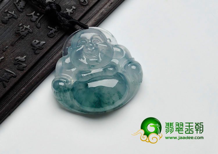 冰玻种飘花缅甸翡翠玉佛挂件