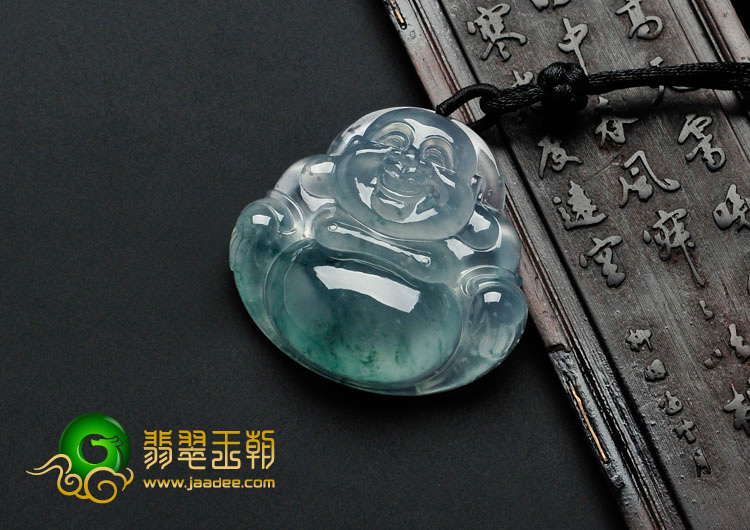 冰玻种飘花缅甸翡翠玉佛挂件