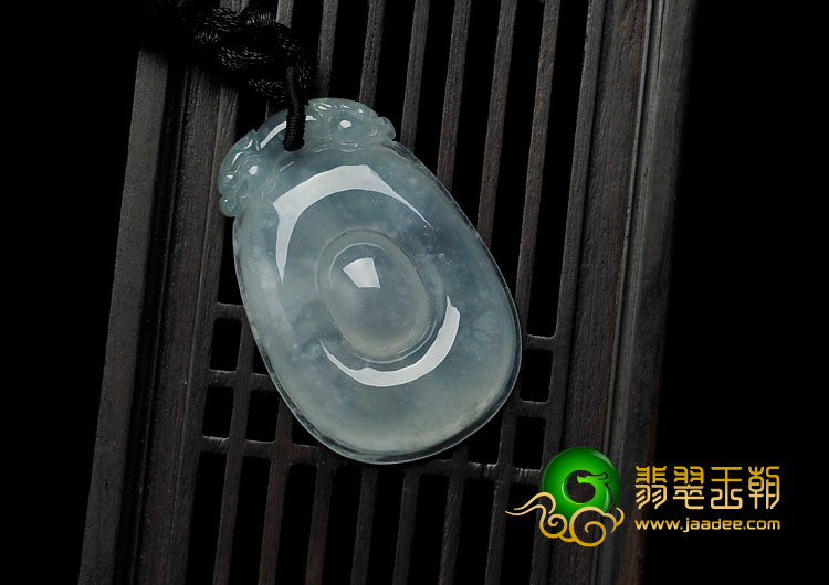 冰种飘花缅甸翡翠福在眼前挂件