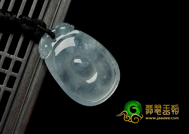 冰种飘花缅甸翡翠福在眼前挂件