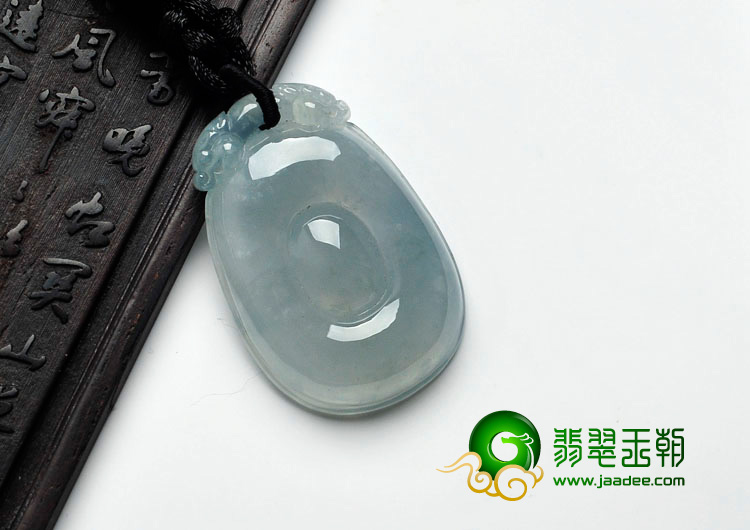 冰种飘花缅甸翡翠福在眼前挂件
