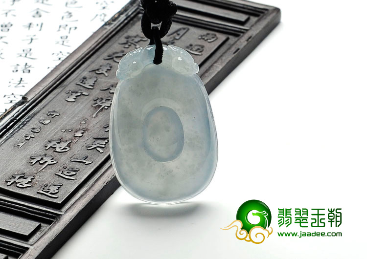 冰种飘花缅甸翡翠福在眼前挂件