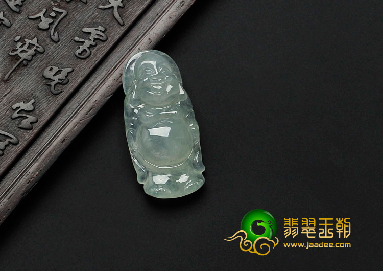 冰种晴水缅甸翡翠站佛挂件