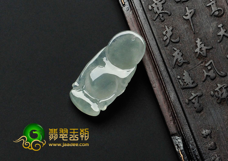 冰种晴水缅甸翡翠站佛挂件