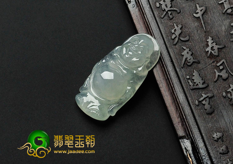 冰种晴水缅甸翡翠站佛挂件