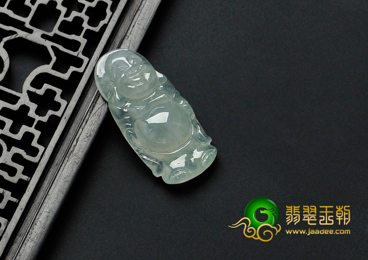 冰种晴水缅甸翡翠站佛挂件
