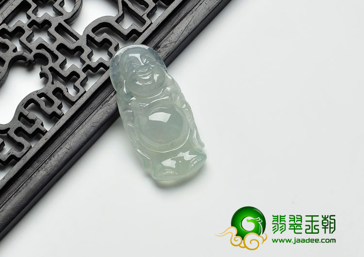 冰种晴水缅甸翡翠站佛挂件
