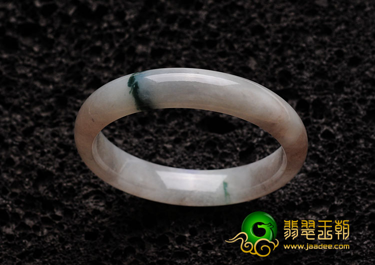 糯冰种淡紫罗兰飘花缅甸翡翠手镯（57.7mm）