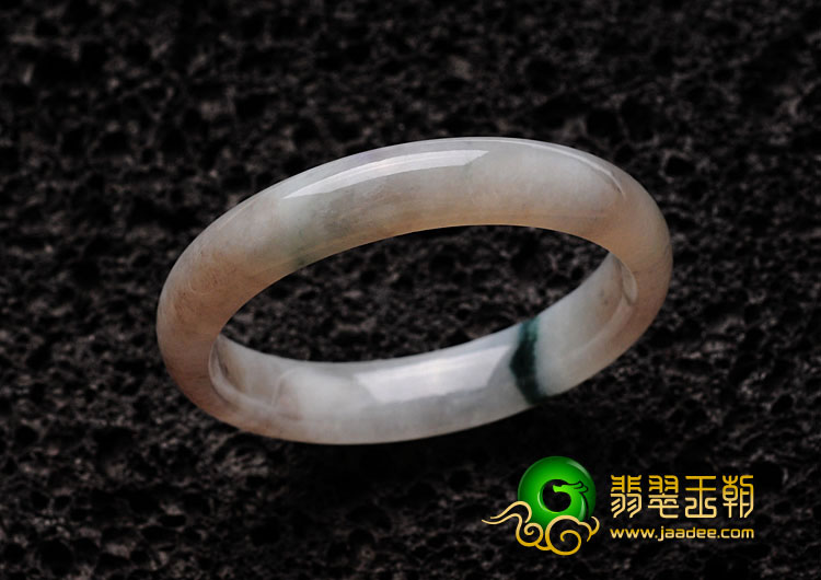 糯冰种淡紫罗兰飘花缅甸翡翠手镯（57.7mm）