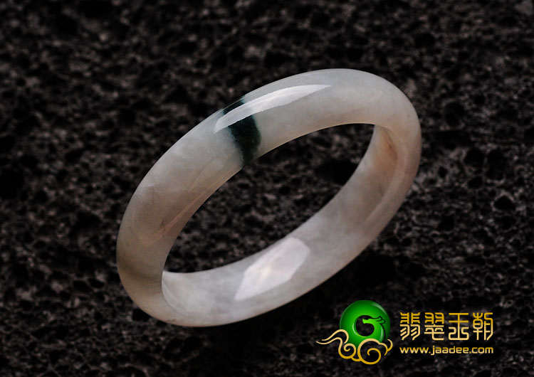 糯冰种淡紫罗兰飘花缅甸翡翠手镯（57.5mm）