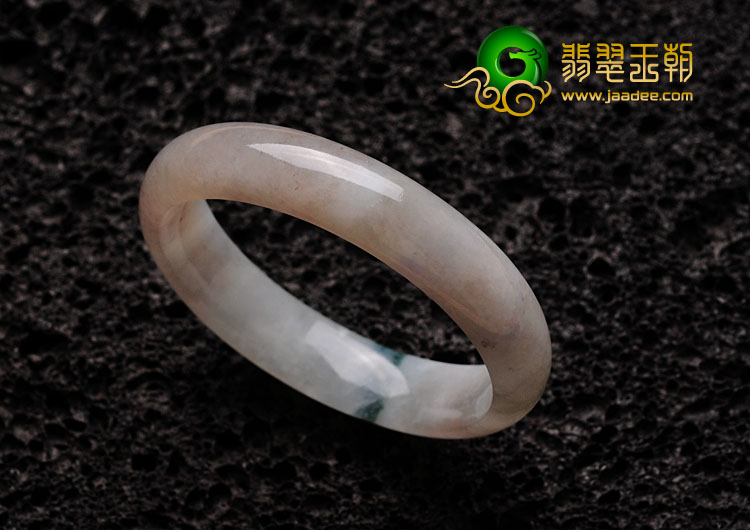 糯冰种淡紫罗兰飘花缅甸翡翠手镯（57.5mm）