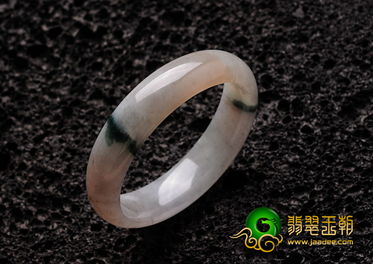 糯冰种淡紫罗兰飘花缅甸翡翠手镯（57.4mm）