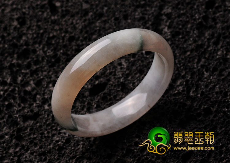 糯冰种淡紫罗兰飘花缅甸翡翠手镯（57.4mm）