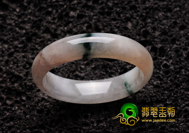 糯冰种淡紫罗兰飘花缅甸翡翠手镯（57.4mm）