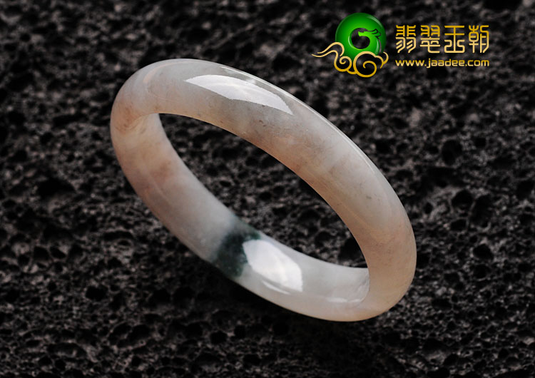 糯冰种淡紫罗兰飘花缅甸翡翠手镯（57.6mm）